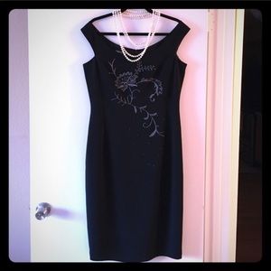 Maggy London beaded Black Dress